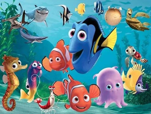 Diamant tavla hitta Nemo Doris 50x40cm fyrkantig