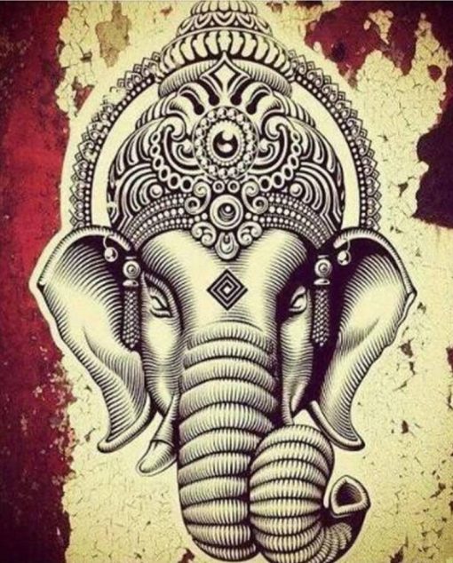 Diamant tavla Ganesha 40x50cm fyrkant
