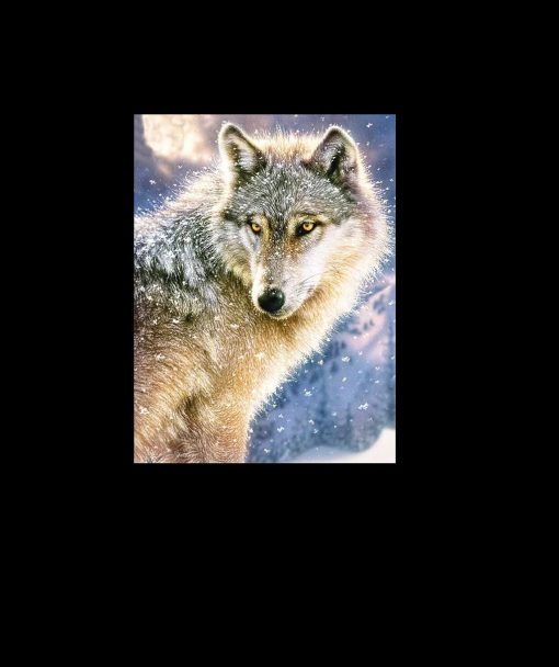 Diamant tavla varg 40x50cm fyrkant