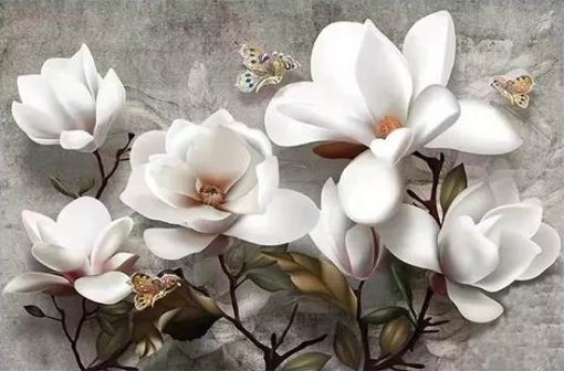 Diamant tavla blommor orchidé 70x50cm fyrkant