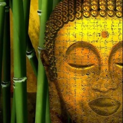 Diamant tavla Buddha bambu 40x50cm fyrkantig
