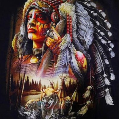 Diamant tavla indian man 50x70cm fyrkantig