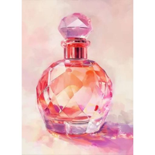 S46606 Diamant tavla perfym kristall rosa 40x50cm fyrkantig