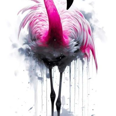 Diamant tavla flamingo 40x80cm fyrkant