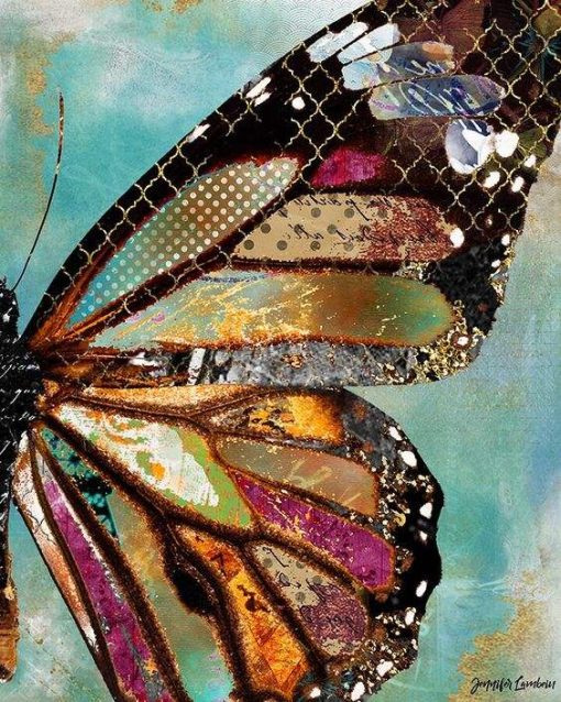 diamondpainting colorful wing butterfly 40x40cm . Www.beadsandfun.se