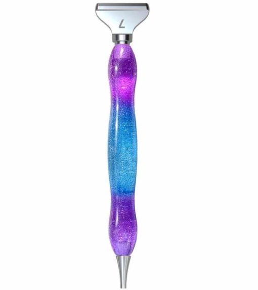 Duttpenna resin med glitter lilarosa