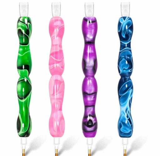 Duttpenna i resin med munstycke lila