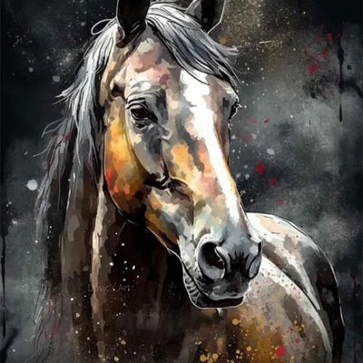 Diamant tavla häst 40x50cm fyrkantig