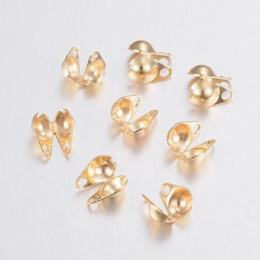 H43 Kalottändar knutgömma 6x4mm i 18k guldplätering 30stk