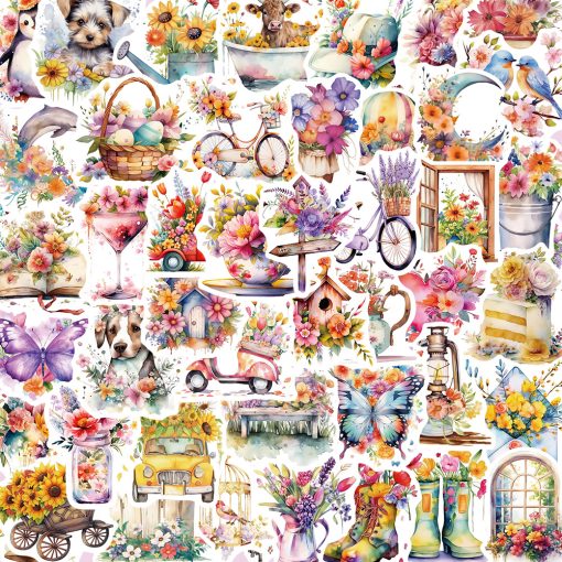 WG9 klistermärke blomsterodling 10pack mix
