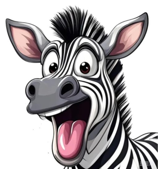 Diamant tavla zebra 30x40cm fyrkantig