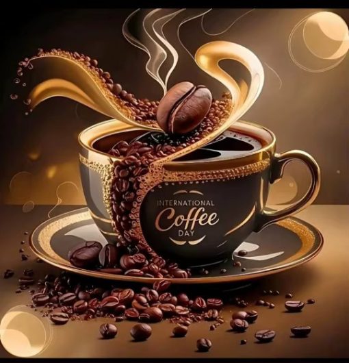 Diamant tavla kaffe 40x40cm fyrkantig