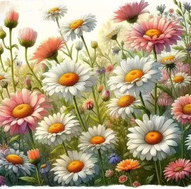 Diamant tavla vårblommor 40x40cm fyrkantig