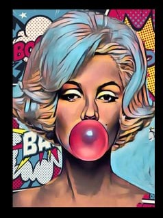 Diamant tavla grafitti Monroe 40x50cm rund