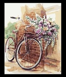 Diamant tavla cykel 40x50cm rund