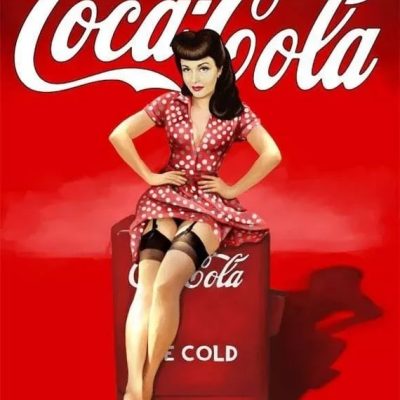 Diamant tavla pinuppa cola 40x50cm rund