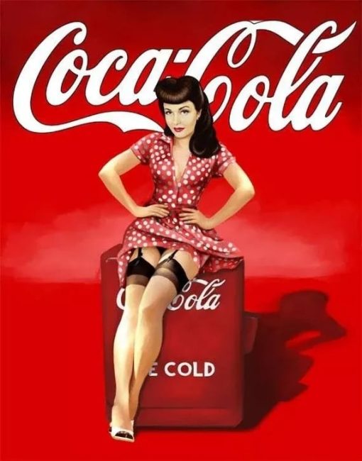Diamant tavla pinuppa cola 40x50cm rund