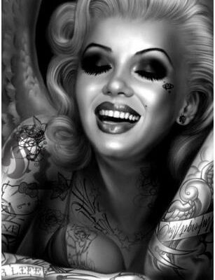 Diamant tavla Marilyn Monroe s/v 40x50cm rund