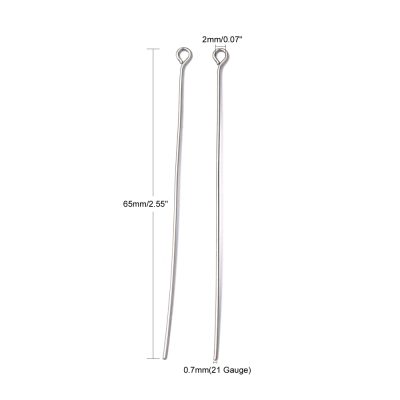 P105. Öglepinnar rostfritt stål 65x0,7mm, 100-pack