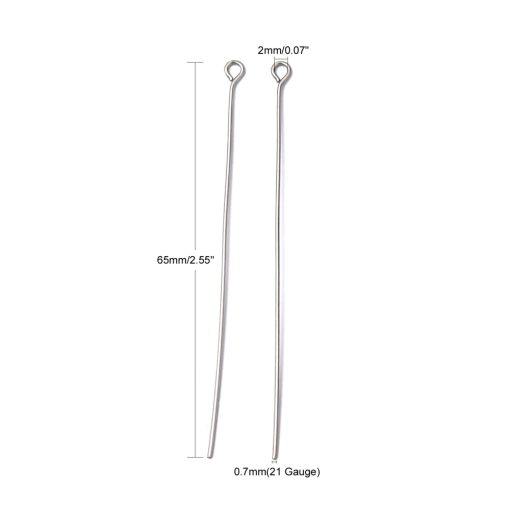 P105. Öglepinnar rostfritt stål 65x0,7mm, 100-pack