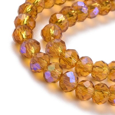 P33 glaspärla fasetterad rondell 6x5mm gold