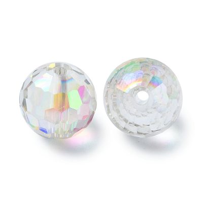 P84 discopärlor fasett transparent ab 10x9mm, 10stk