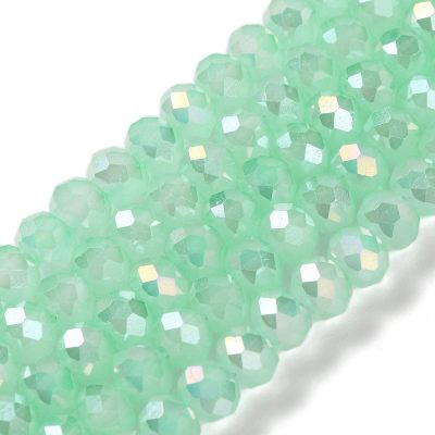 P50 bakedpainted glaspärla aquamarine 6x5mm rondell