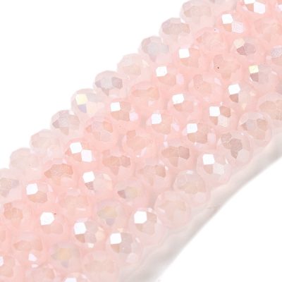 P51 bakedpainted glaspärla lavender blush rosa 6x5mm rondell
