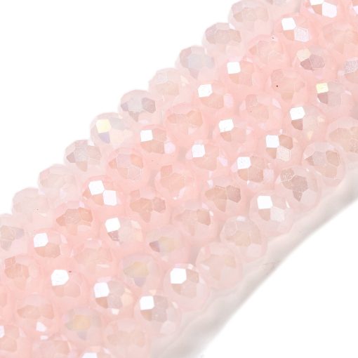P51 bakedpainted glaspärla lavender blush rosa 6x5mm rondell