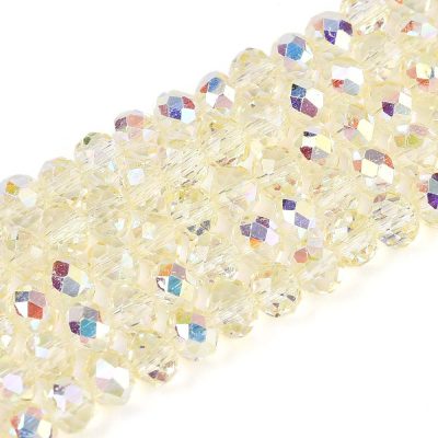 P111 Glaspärla fasett rondell ab lemonchiffon 4~4,5mm