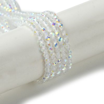 P135 glaspärla elektropläterad ab fasett 2mm