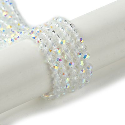 P110 Glaspärla fasett rund transparent ab 3mm