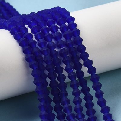 P39 imiterad kristall bicone frostad 3,5~3,8mm dark blue