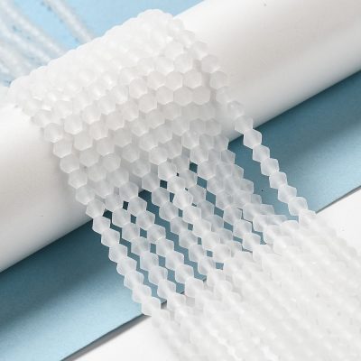 P39 imiterad kristall bicone frostad 3,5~3,8mm vit