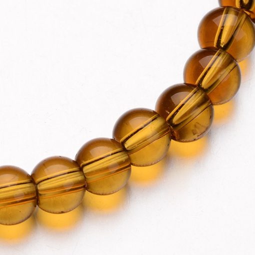 P136 glaspärla rund slät 4mm dark goldenrod