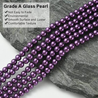 P106 glaspärla rund slät pärlemo 4mm dark orchid