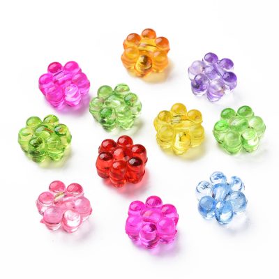 P73 akrylpärla blomma 12mm färgmix 30-pack