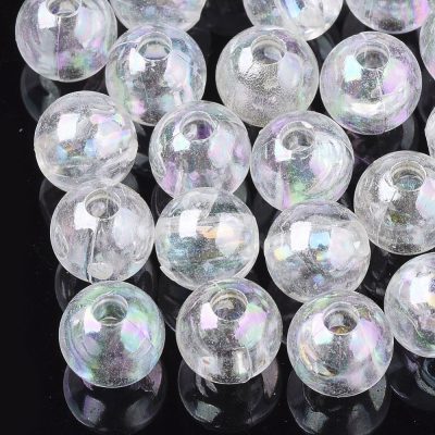 P72 akrylpärla rondell 8x7,5mm transparent ab 50-pack