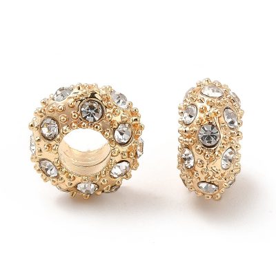 P86 Ormlänksrondell med strass i guld 12x6,5mm