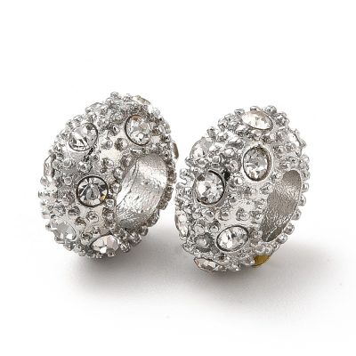 P85 Ormlänksrondell med strass i platinum 12x6,5mm