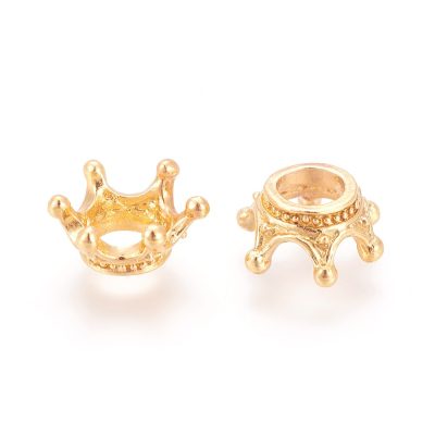 P81 pärlhatt krona guld 13x6mm 10stk