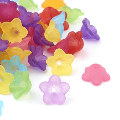 P79 akrylpärla blomma färgmix 13x7mm 50-pack