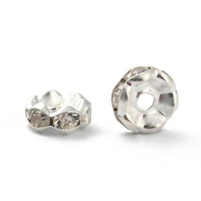 M0011 Strass rondell 8mm vågig kant grad A 30 stk silverpläterad