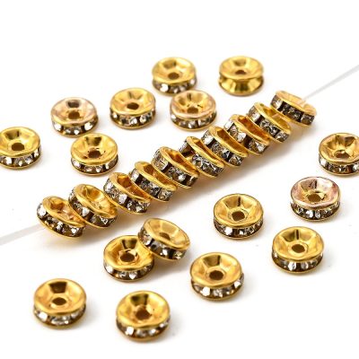 M0010 Strass rondell 6mm rak kant grad A 30 stk guldpläterad