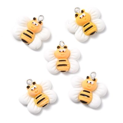 P157 berlock i resin, bi, 23x24mm 4-pack