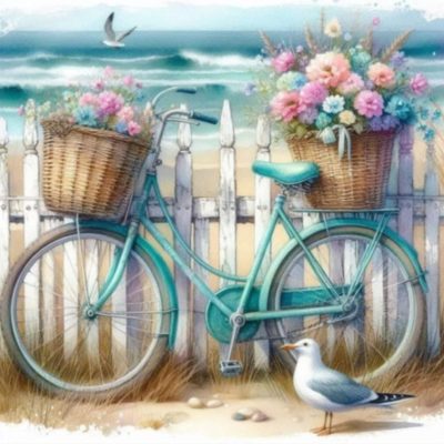 S50737 cykel strand 40x50cm fyrkantig pärla