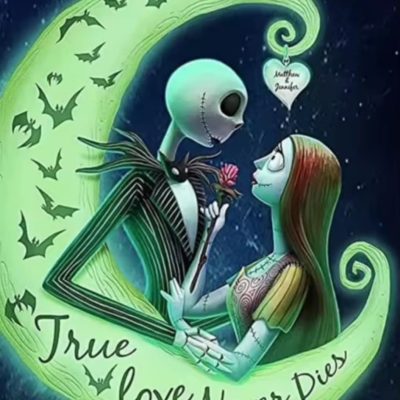 R41877 Jack och Sally 40x50cm rund pärla