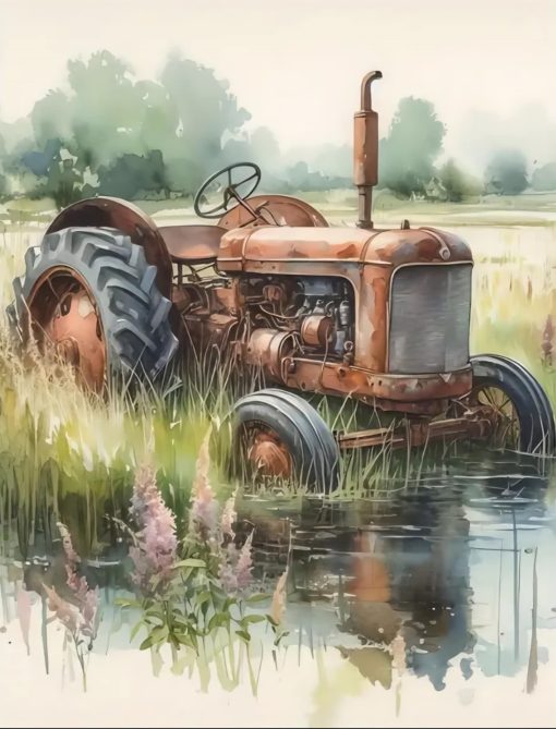 R41838 dp traktor 40x50cm rund pärla