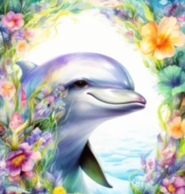 S50155 delfin 40x50cm fyrkantig pärla