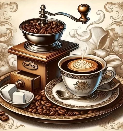 R41827 kaffe kvarn kök 40x50cm rund pärla